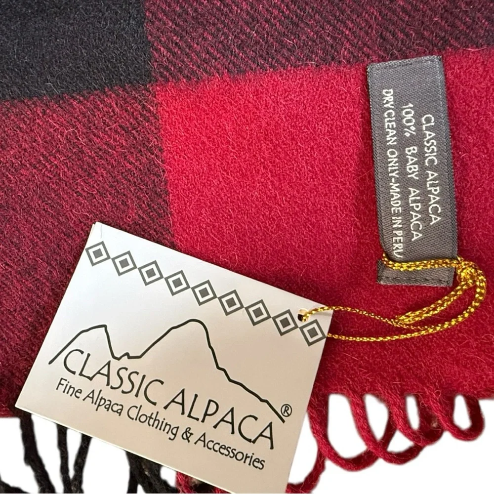 NEW Buffalo Plaid 100% Alpaca Scarf